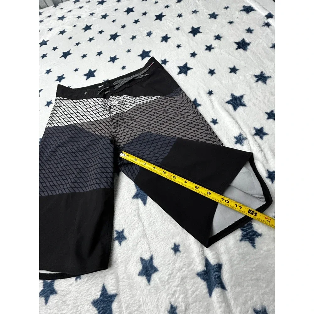 Quiksilver Mens Board Shorts Size 27 Black Gray Surf Swim Beach Stretch